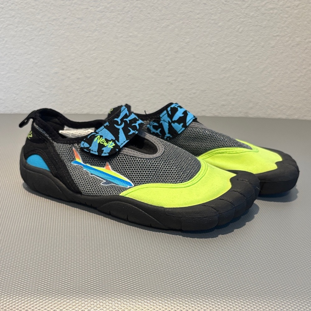 Neon Green and Black Kids Water Shoes by Newts